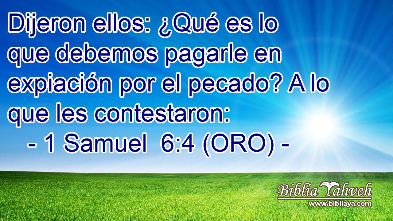 Dijeron ellos: ¿Qué es lo que debemos pagarle en expiación por el pecado? A lo que les contestaron: 