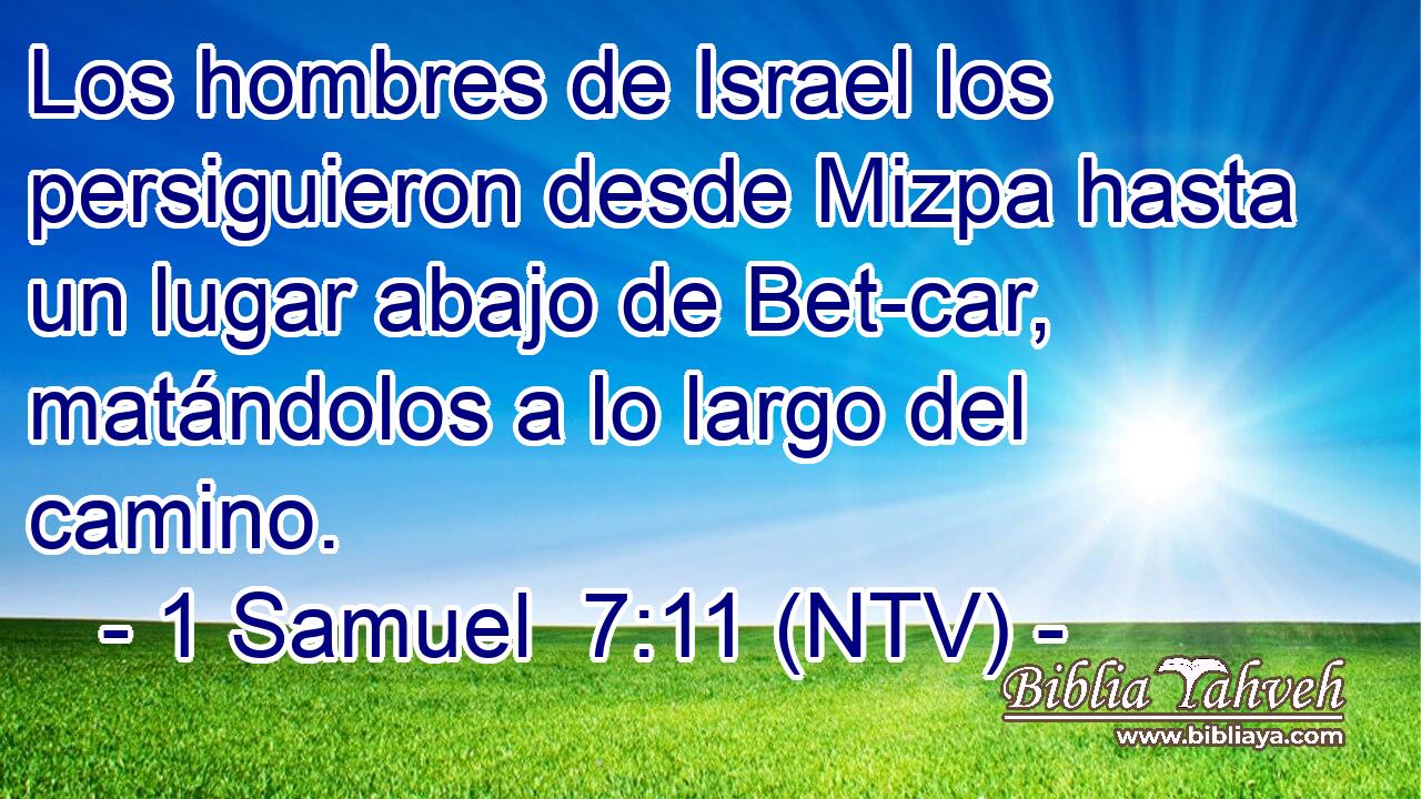 Los hombres de Israel los persiguieron desde Mizpa hasta un lugar abajo de Bet-car, matándolos a lo largo del camino.