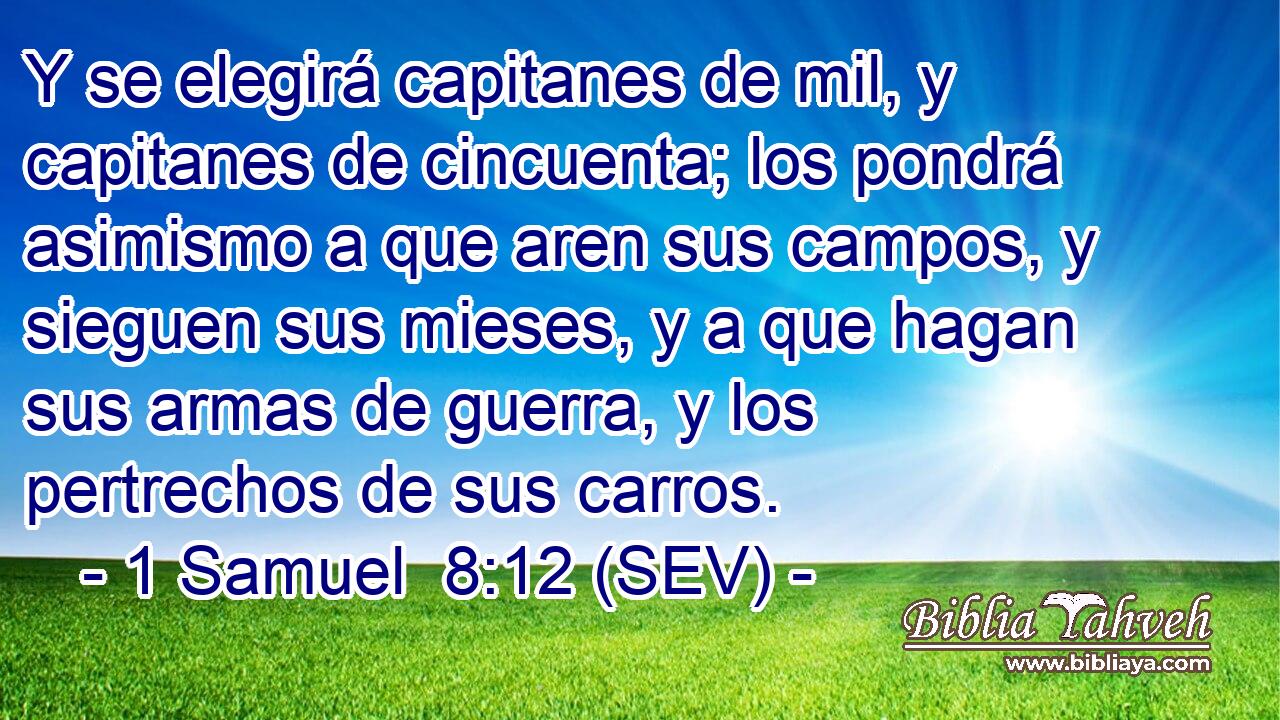 Y se elegirá capitanes de mil, y capitanes de cincuenta; los pondrá asimismo a que aren sus campos, y sieguen sus mieses, y a que hagan sus armas de guerra, y los pertrechos de sus carros.