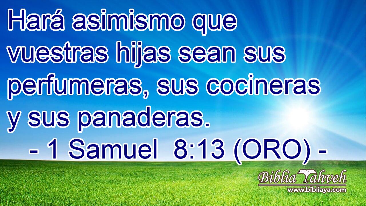  Hará asimismo que vuestras hijas sean sus perfumeras, sus cocineras y sus panaderas. 