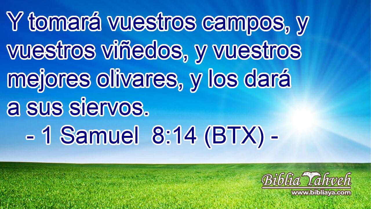 Y tomará vuestros campos, y vuestros viñedos, y vuestros mejores olivares, y los dará a sus siervos.