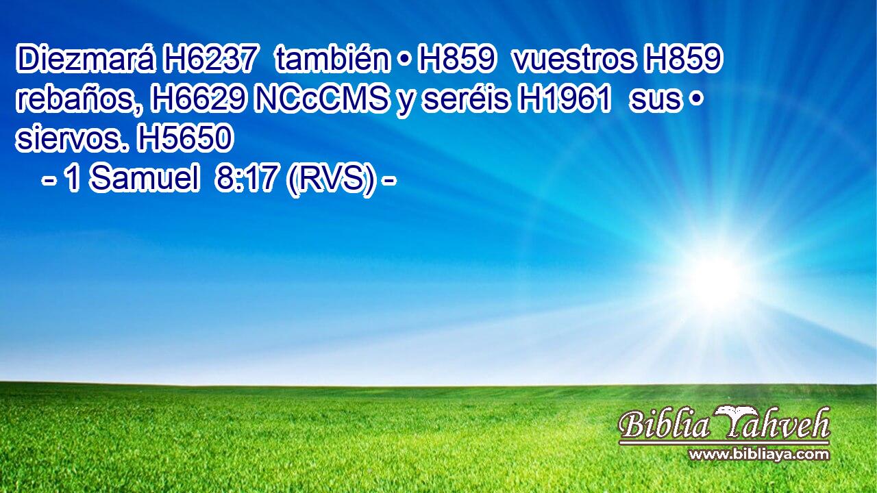 Diezmará H6237  también • H859  vuestros H859  rebaños, H6629 NCcCMS y seréis H1961  sus • siervos. H5650  