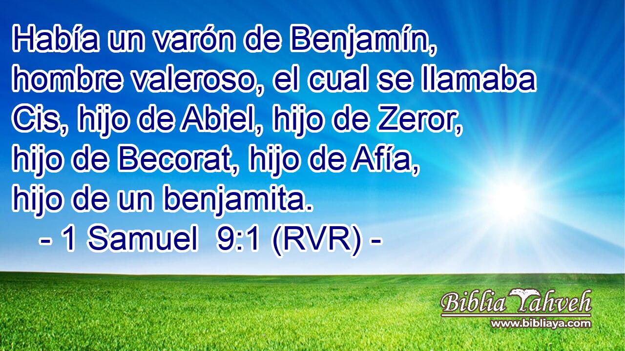 Había un varón de Benjamín, hombre valeroso, el cual se llamaba Cis, hijo de Abiel, hijo de Zeror, hijo de Becorat, hijo de Afía, hijo de un benjamita.