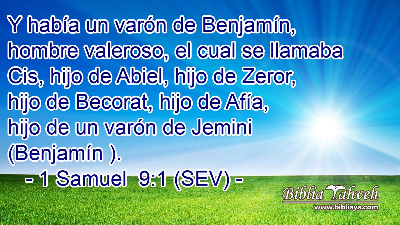 Y había un varón de Benjamín, hombre valeroso, el cual se llamaba Cis, hijo de Abiel, hijo de Zeror, hijo de Becorat, hijo de Afía, hijo de un varón de Jemini (Benjamín ).