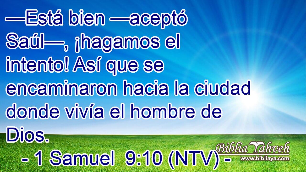 —Está bien —aceptó Saúl—, ¡hagamos el intento! Así que se encaminaron hacia la ciudad donde vivía el hombre de Dios.