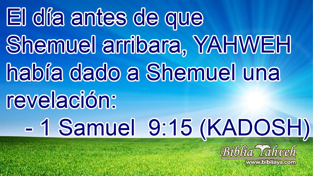  El día antes de que Shemuel arribara, YAHWEH había dado a Shemuel una revelación: 