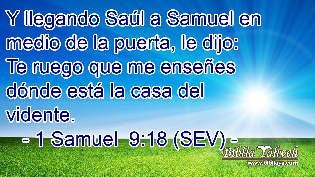 Y llegando Saúl a Samuel en medio de la puerta, le dijo: Te ruego que me enseñes dónde está la casa del vidente.