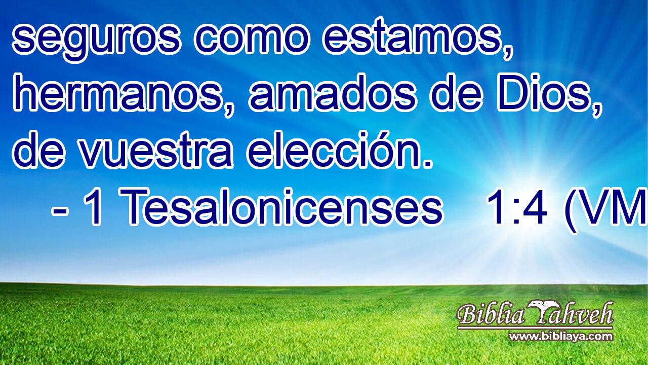  seguros como estamos, hermanos, amados de Dios, de vuestra elección. 
