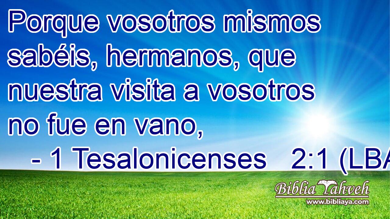 Porque vosotros mismos sabéis, hermanos, que nuestra visita a vosotros no fue en vano,