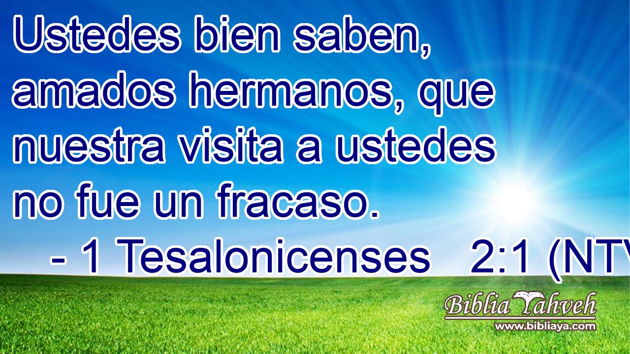 Ustedes bien saben, amados hermanos, que nuestra visita a ustedes no fue un fracaso.