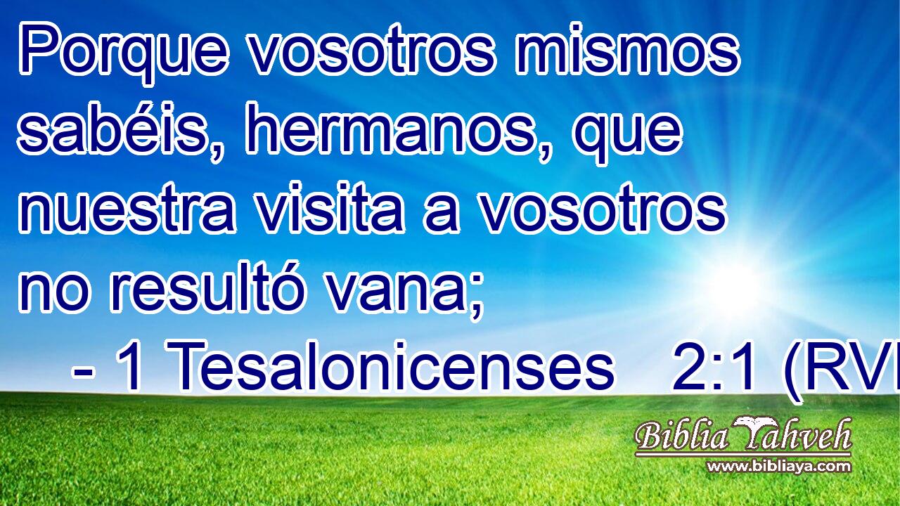 Porque vosotros mismos sabéis, hermanos, que nuestra visita a vosotros no resultó vana;