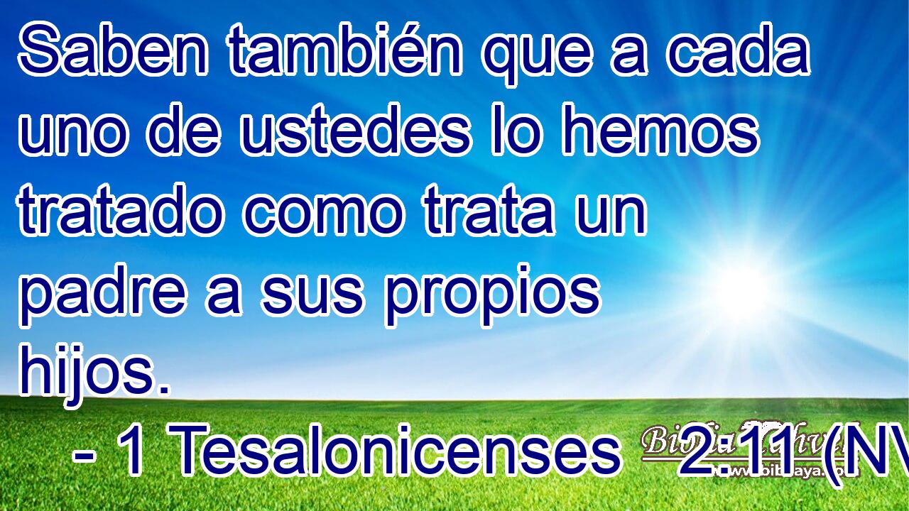  Saben también que a cada uno de ustedes lo hemos tratado como trata un padre a sus propios hijos. 