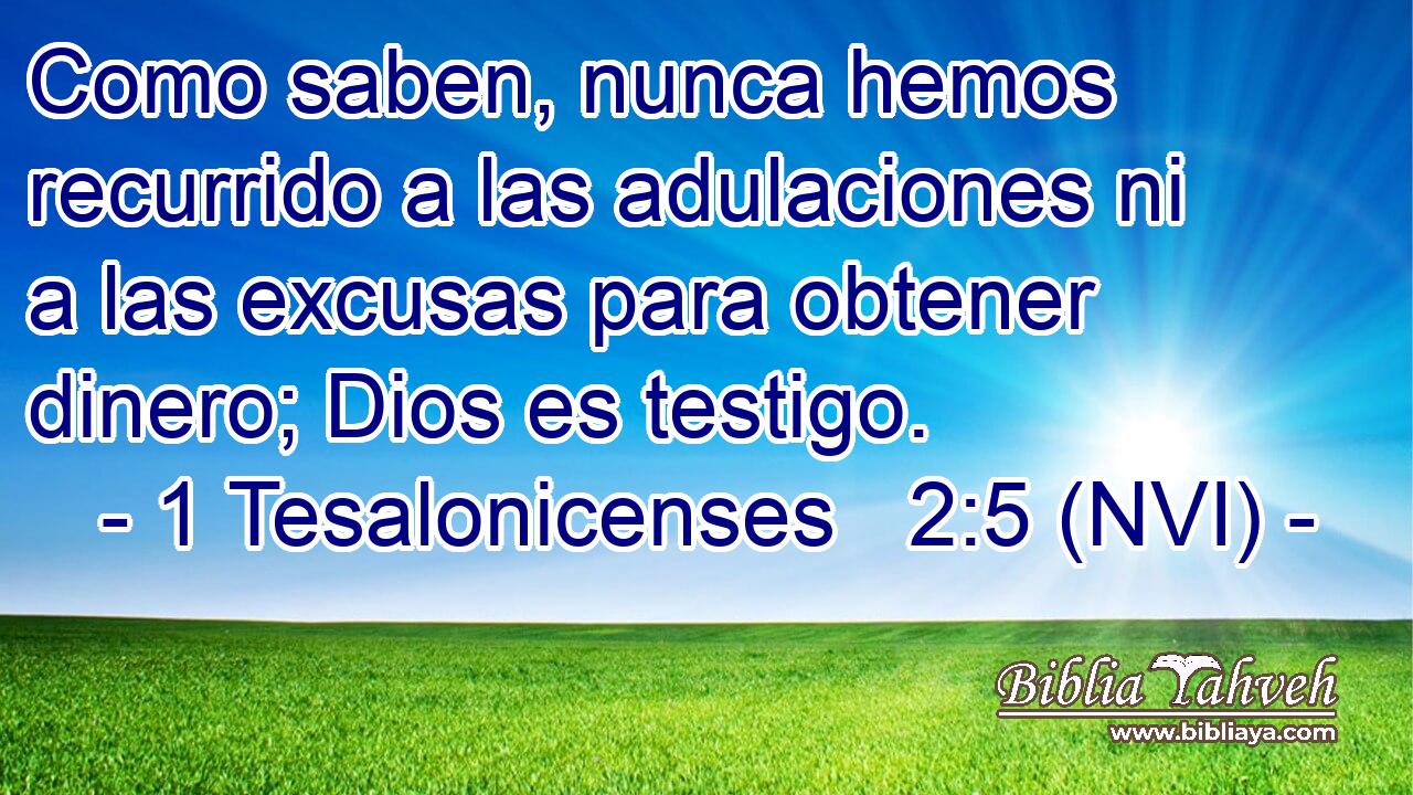  Como saben, nunca hemos recurrido a las adulaciones ni a las excusas para obtener dinero; Dios es testigo. 