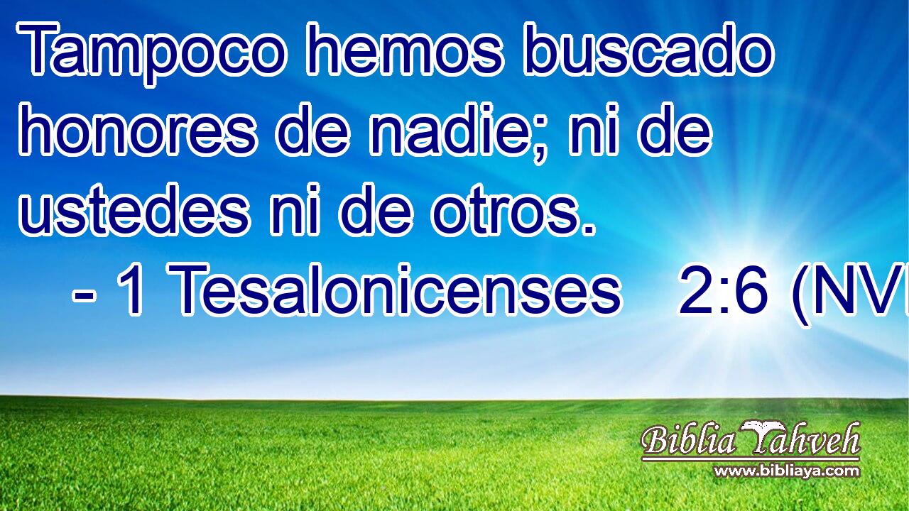  Tampoco hemos buscado honores de nadie; ni de ustedes ni de otros. 
