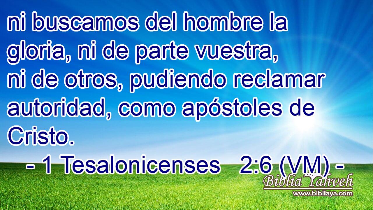  ni buscamos del hombre la gloria, ni de parte vuestra, ni de otros, pudiendo reclamar autoridad, como apóstoles de Cristo. 