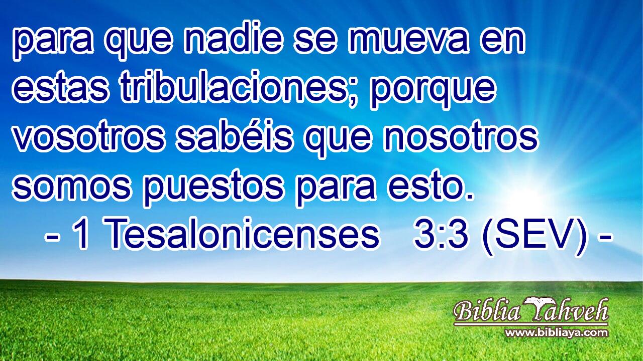 para que nadie se mueva en estas tribulaciones; porque vosotros sabéis que nosotros somos puestos para esto.