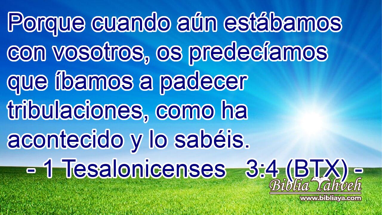 Porque cuando aún estábamos con vosotros, os predecíamos que íbamos a padecer tribulaciones, como ha acontecido y lo sabéis.