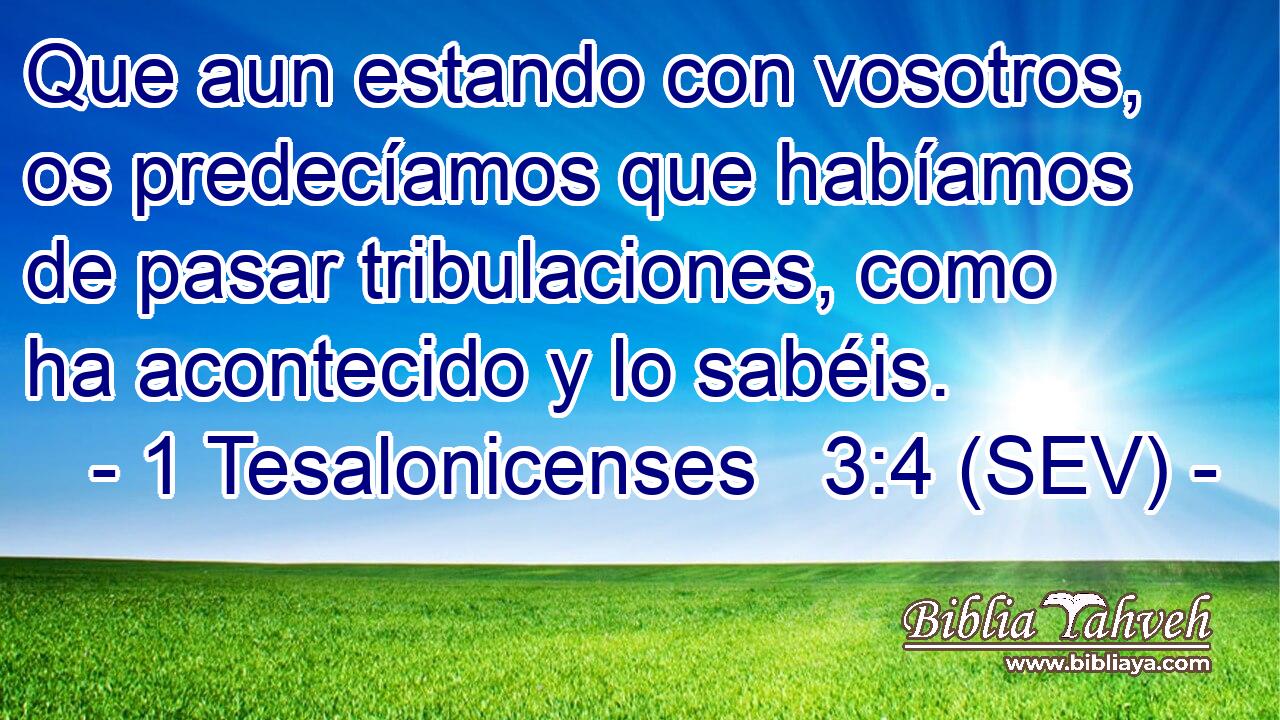 Que aun estando con vosotros, os predecíamos que habíamos de pasar tribulaciones, como ha acontecido y lo sabéis.