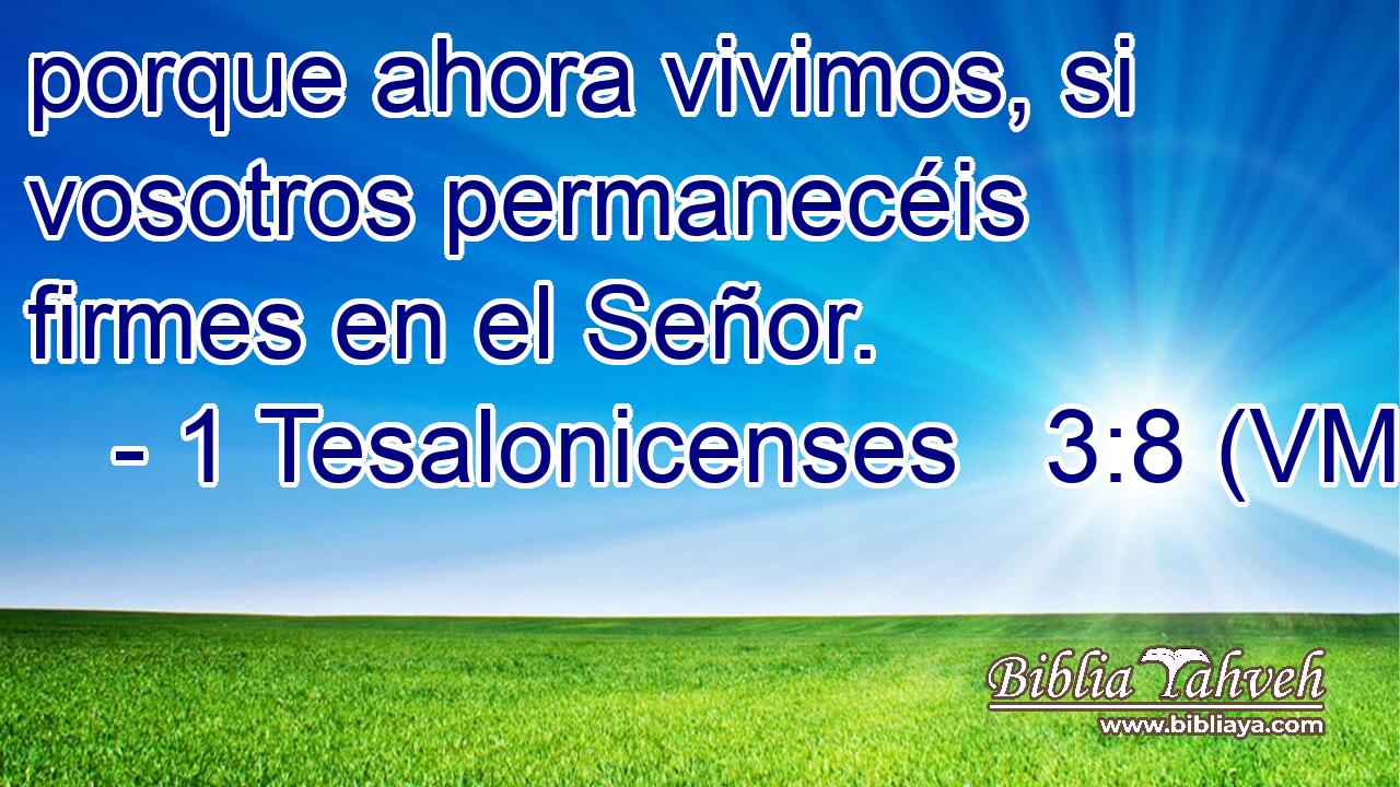  porque ahora vivimos, si vosotros permanecéis firmes en el Señor. 