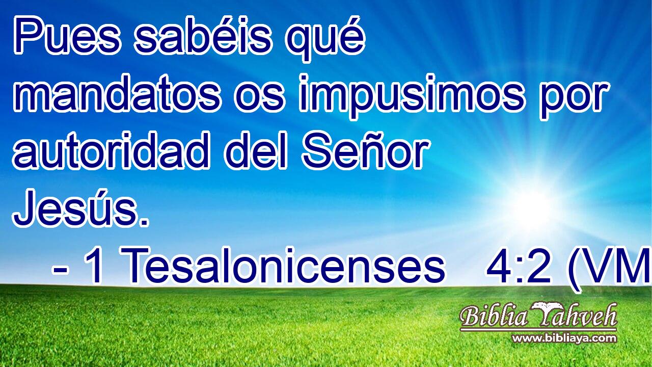  Pues sabéis qué mandatos os impusimos por autoridad del Señor Jesús. 