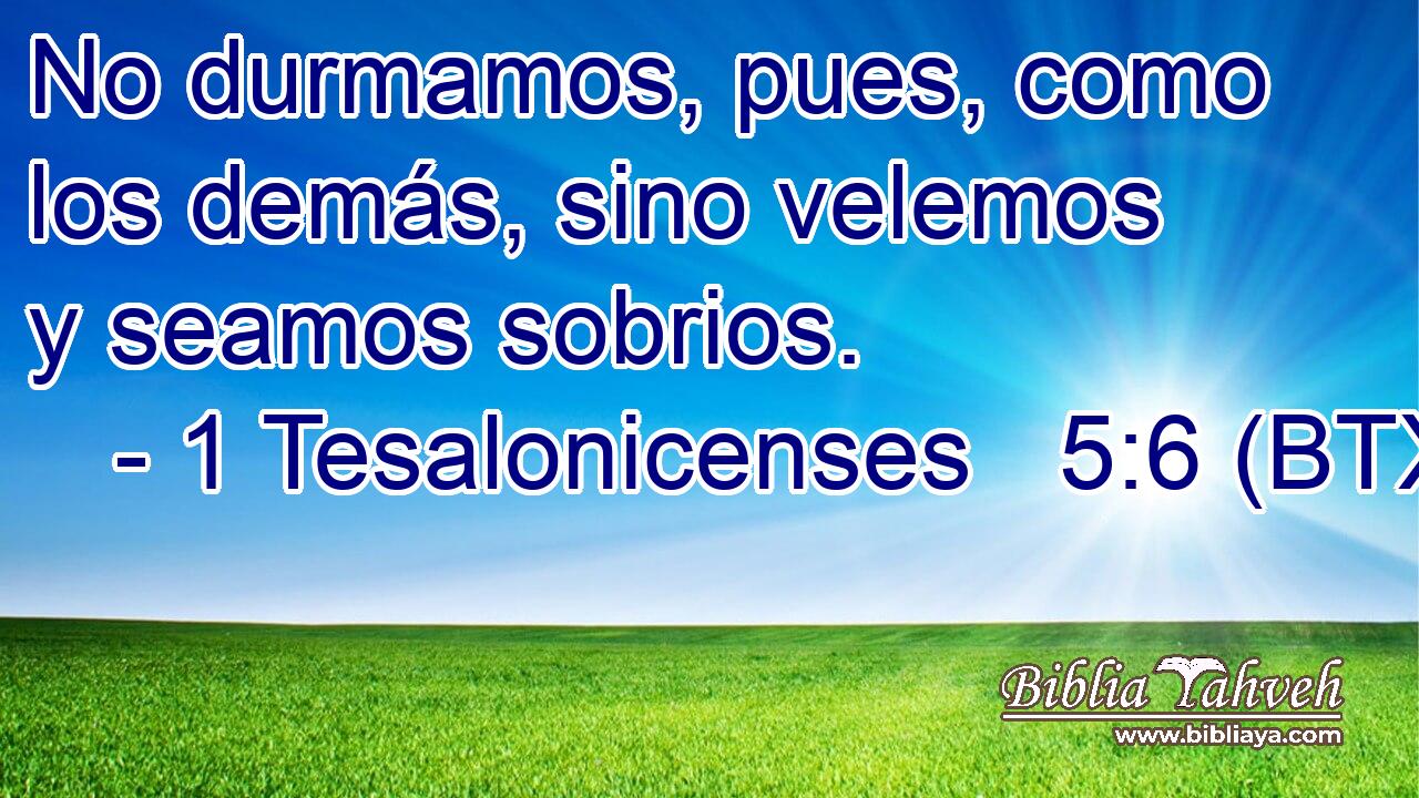 No durmamos, pues, como los demás, sino velemos y seamos sobrios.