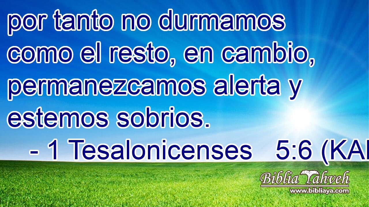  por tanto no durmamos como el resto, en cambio, permanezcamos alerta y estemos sobrios. 