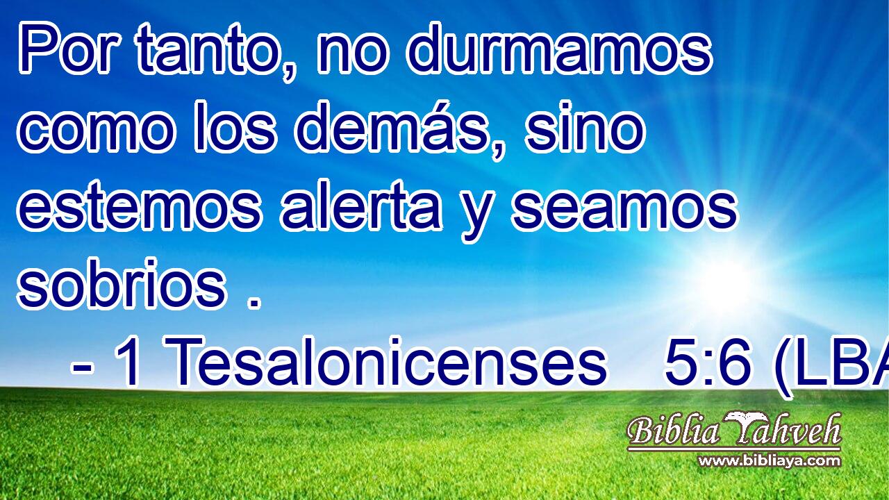 Por tanto, no durmamos como los demás, sino estemos alerta y seamos sobrios .
