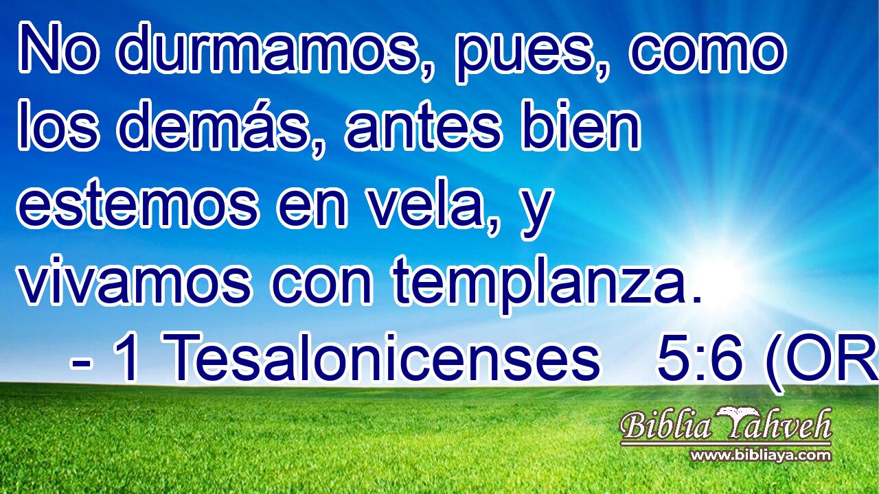  No durmamos, pues, como los demás, antes bien estemos en vela, y vivamos con templanza. 