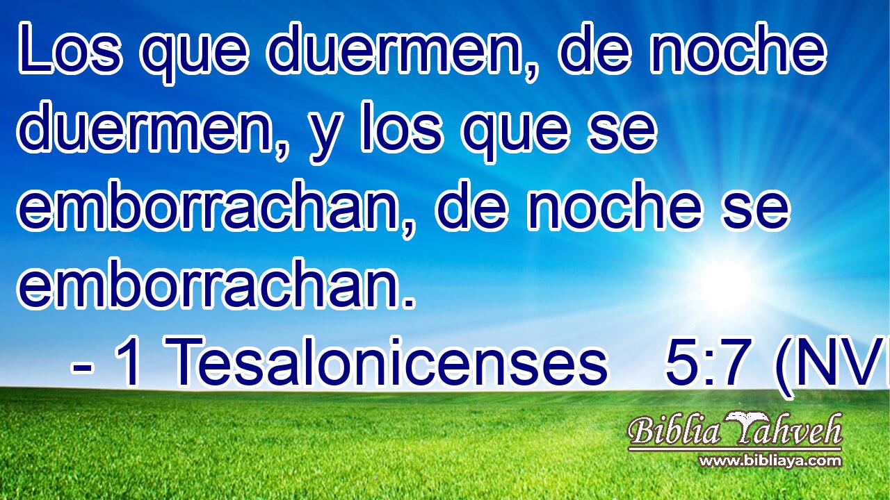  Los que duermen, de noche duermen, y los que se emborrachan, de noche se emborrachan. 