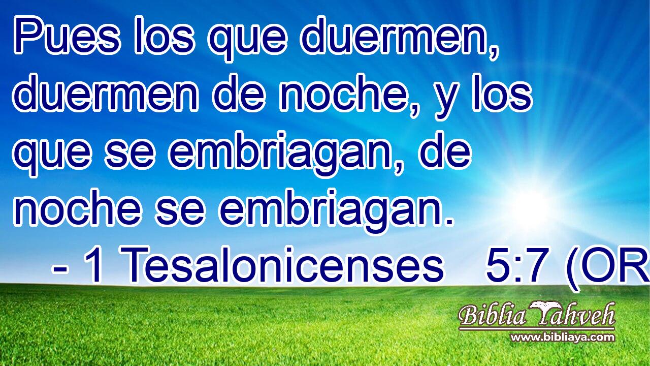  Pues los que duermen, duermen de noche, y los que se embriagan, de noche se embriagan. 