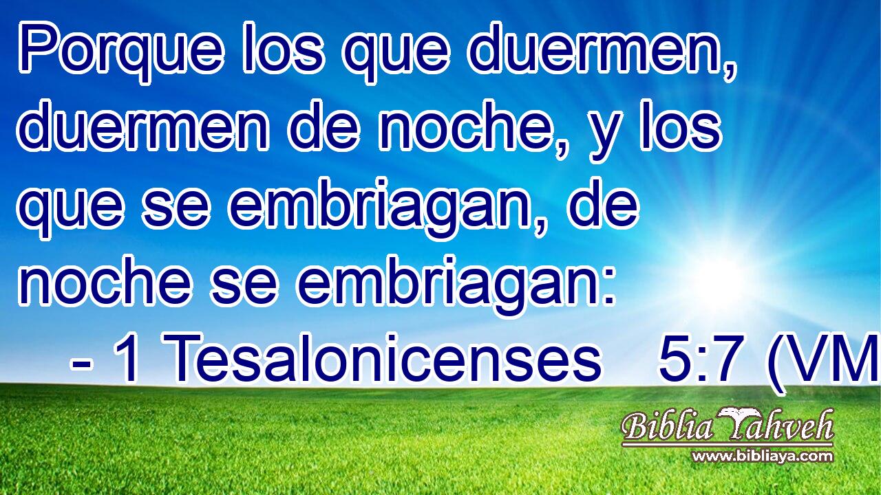  Porque los que duermen, duermen de noche, y los que se embriagan, de noche se embriagan: 