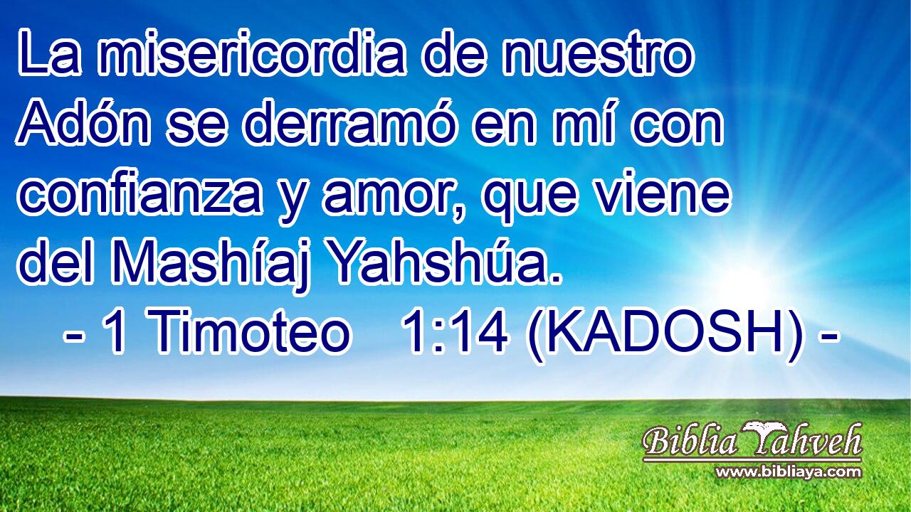  La misericordia de nuestro Adón se derramó en mí con confianza y amor, que viene del Mashíaj Yahshúa. 