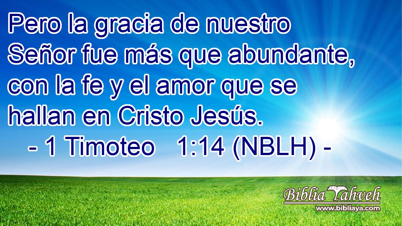 Pero la gracia de nuestro Señor fue más que abundante, con la fe y el amor que se hallan en Cristo Jesús. 