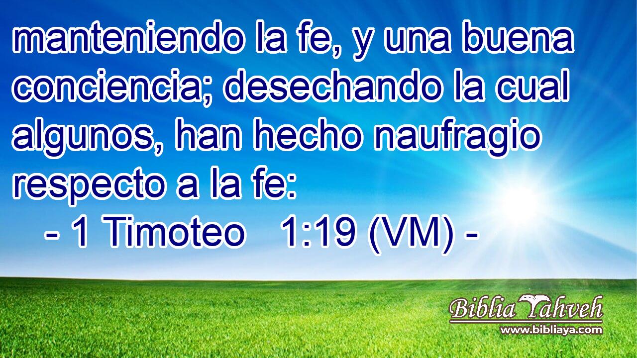  manteniendo la fe, y una buena conciencia; desechando la cual algunos, han hecho naufragio respecto a la fe: 