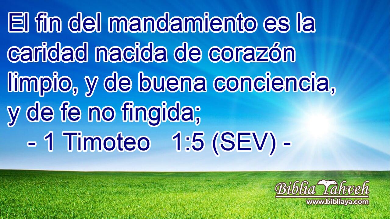 El fin del mandamiento es la caridad nacida de corazón limpio, y de buena conciencia, y de fe no fingida;