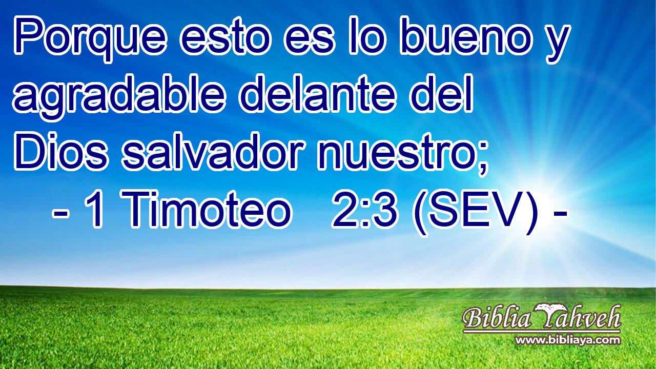 Porque esto es lo bueno y agradable delante del Dios salvador nuestro;