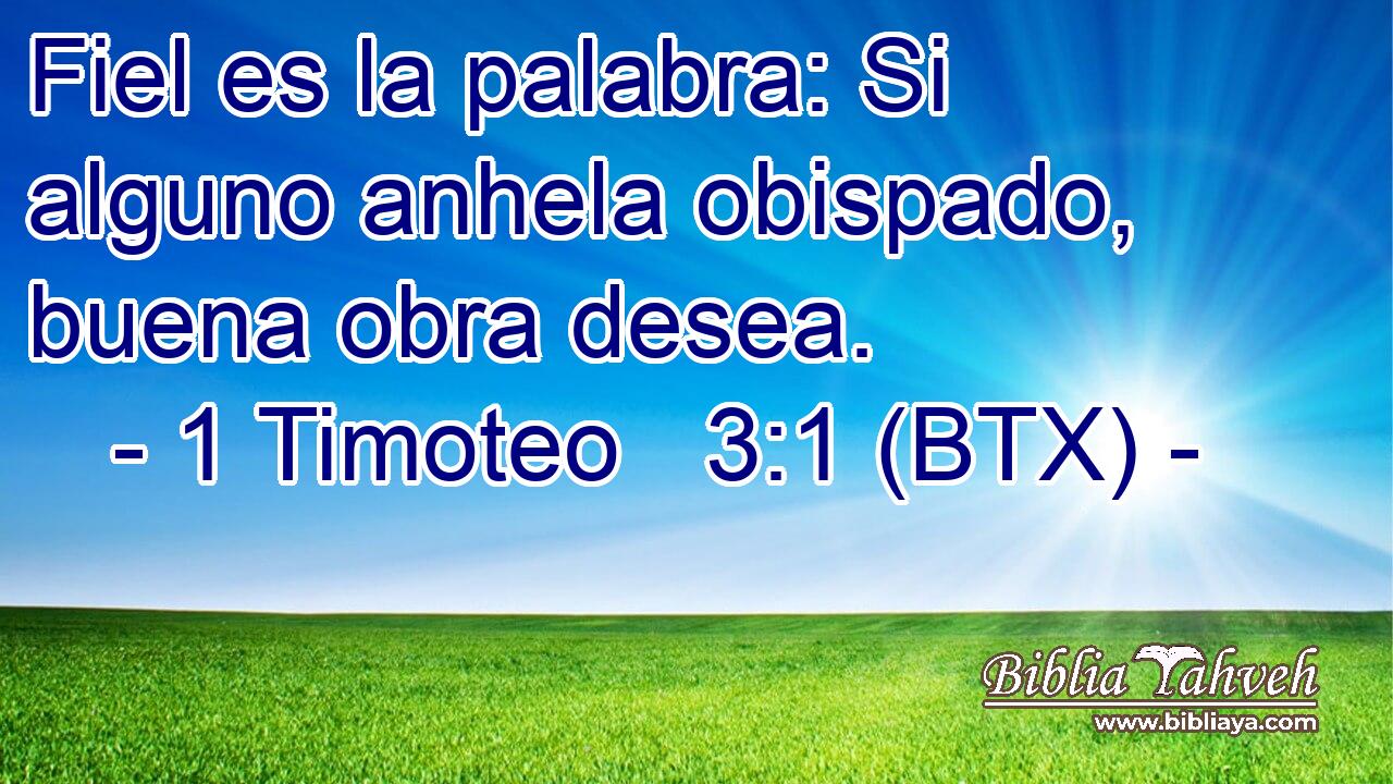 Fiel es la palabra: Si alguno anhela obispado, buena obra desea.