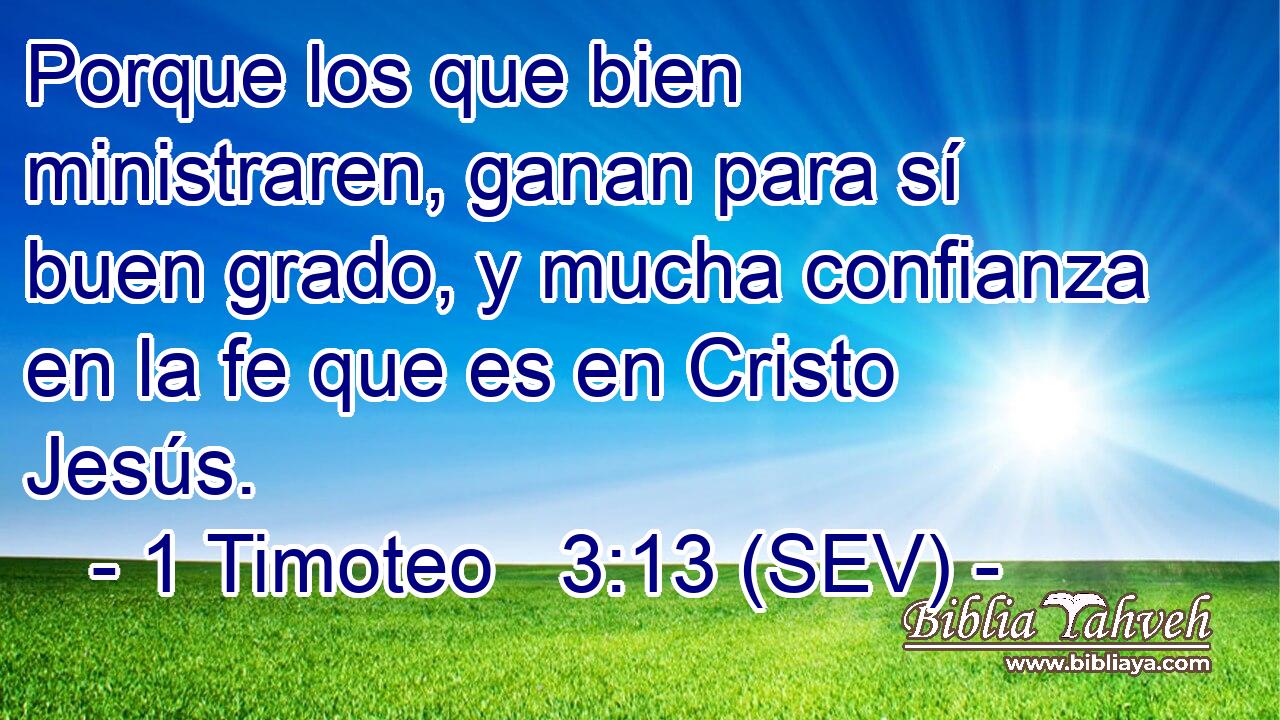 Porque los que bien ministraren, ganan para sí buen grado, y mucha confianza en la fe que es en Cristo Jesús.