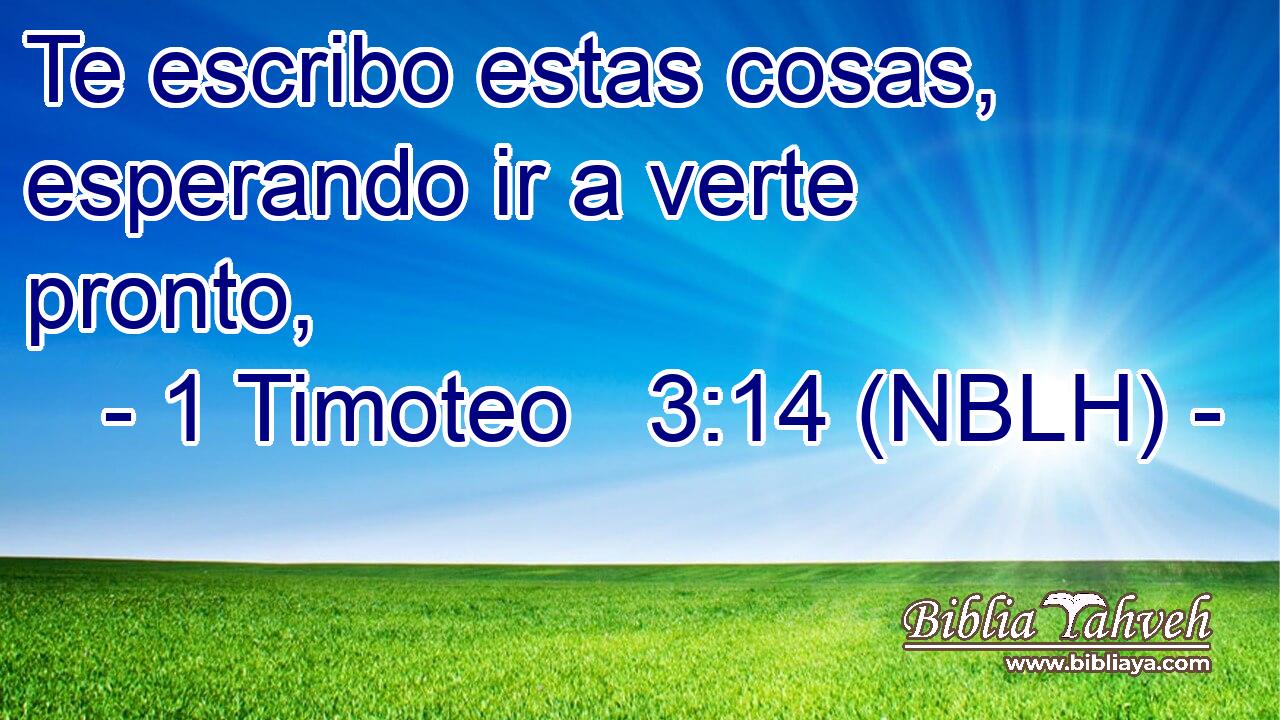  Te escribo estas cosas, esperando ir a verte pronto, 