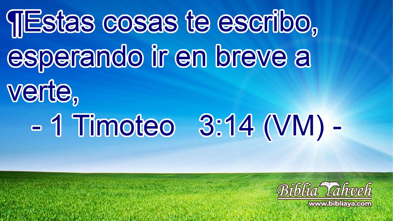  ¶Estas cosas te escribo, esperando ir en breve a verte, 