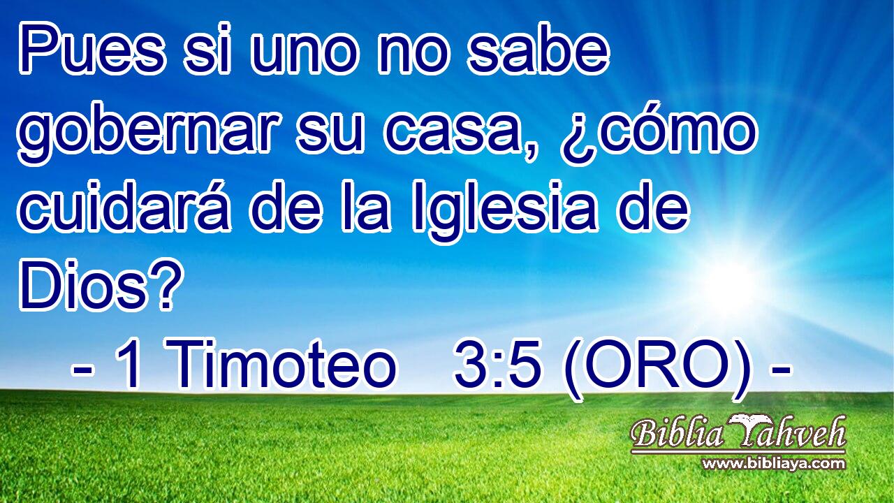  Pues si uno no sabe gobernar su casa, ¿cómo cuidará de la Iglesia de Dios? 