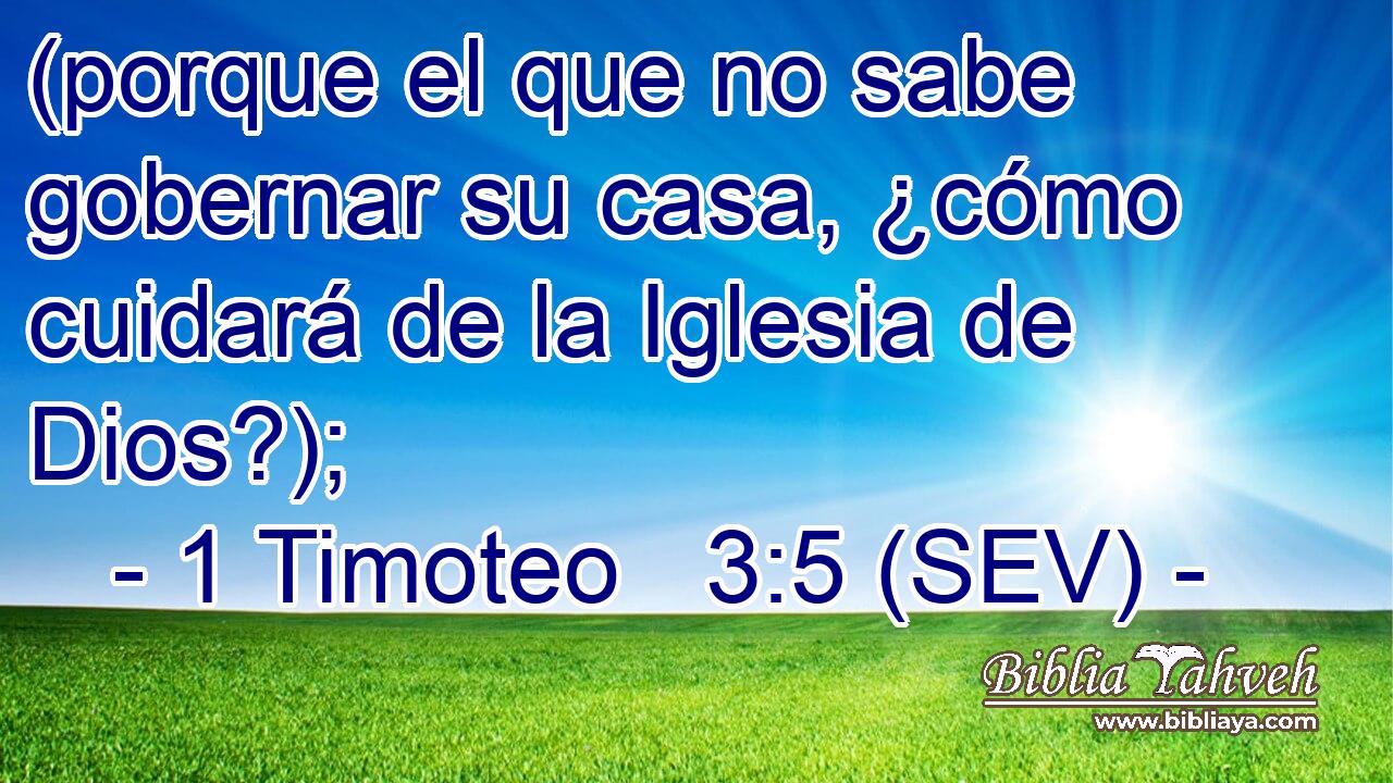 (porque el que no sabe gobernar su casa, ¿cómo cuidará de la Iglesia de Dios?);