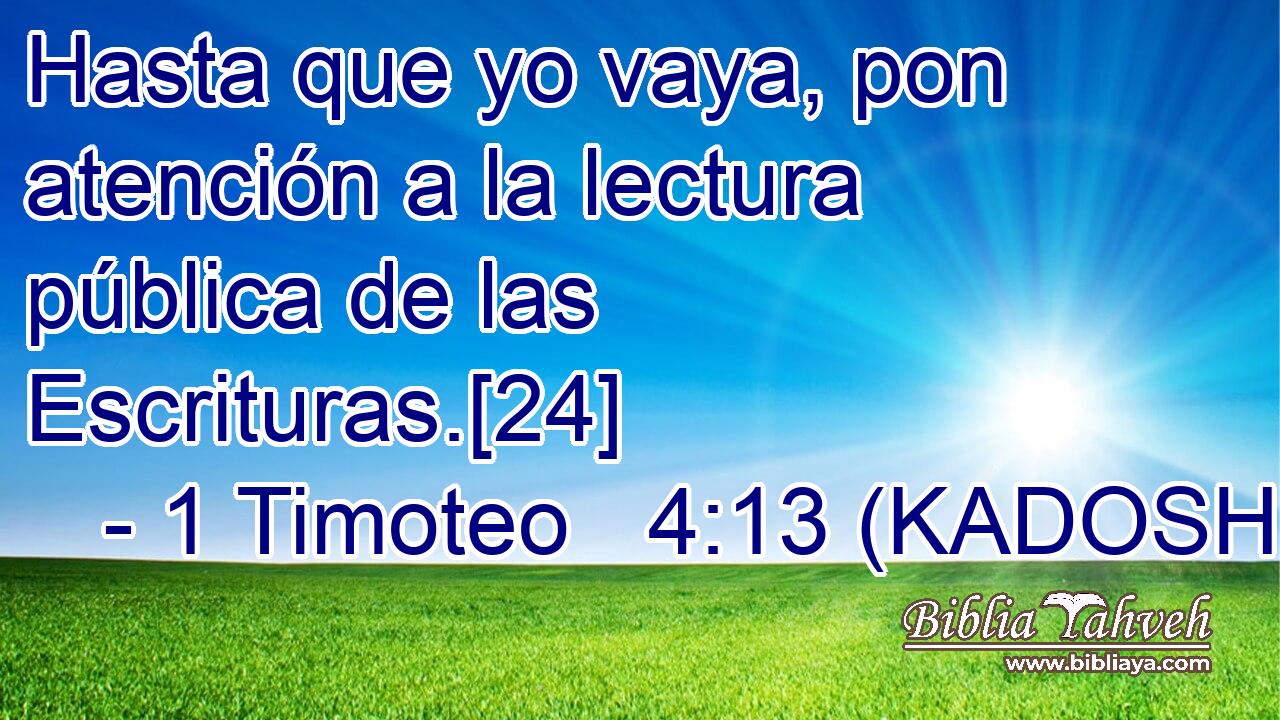  Hasta que yo vaya, pon atención a la lectura pública de las Escrituras.[24] 