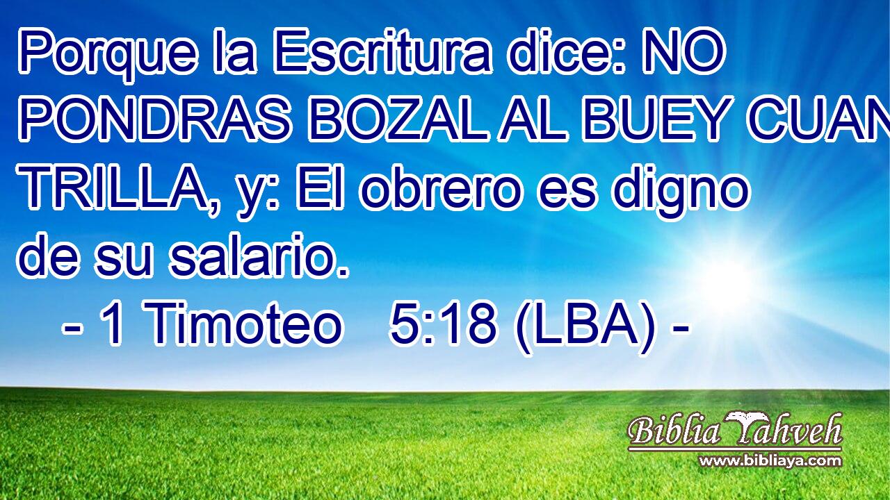 Porque la Escritura dice: NO PONDRAS BOZAL AL BUEY CUANDO TRILLA, y: El obrero es digno de su salario.