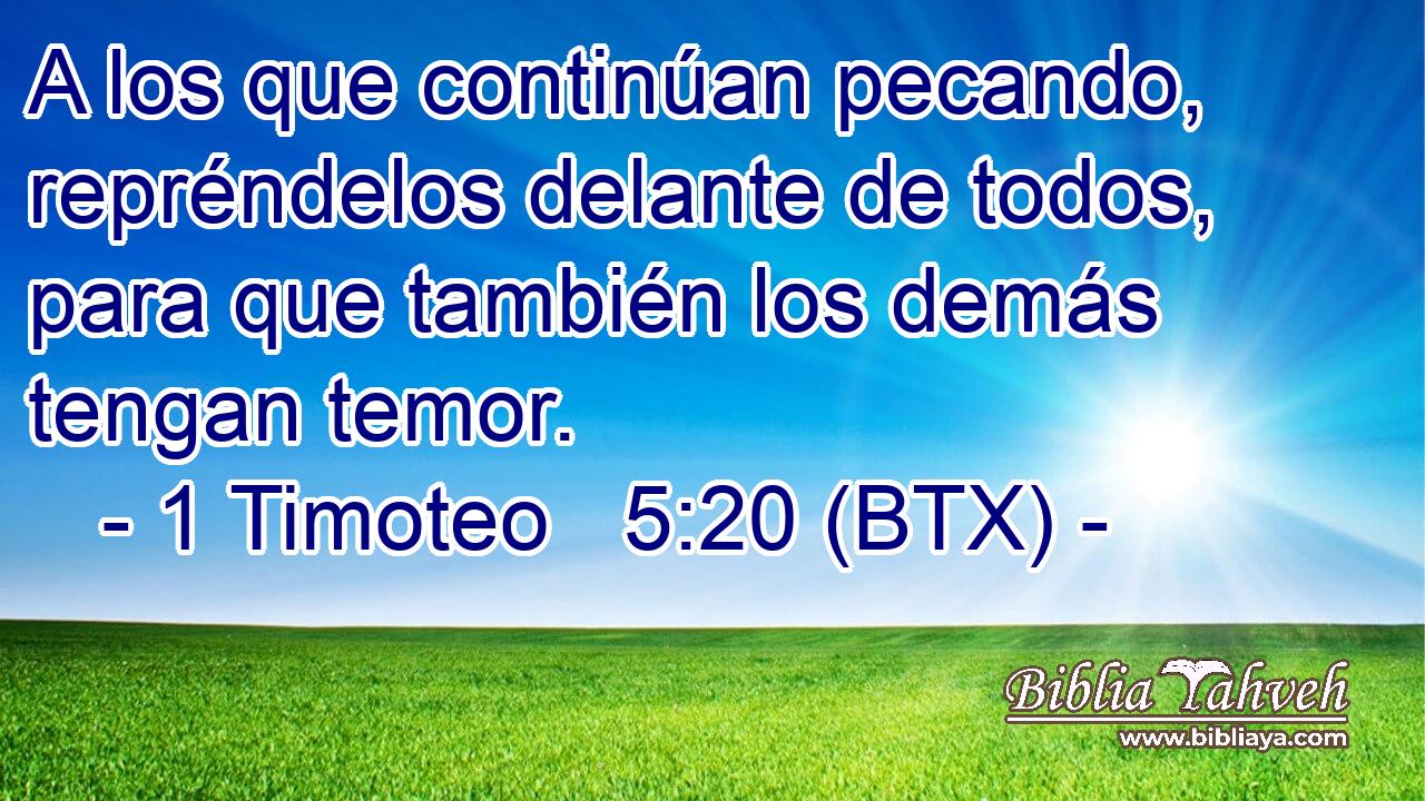 A los que continúan pecando, repréndelos delante de todos, para que también los demás tengan temor.