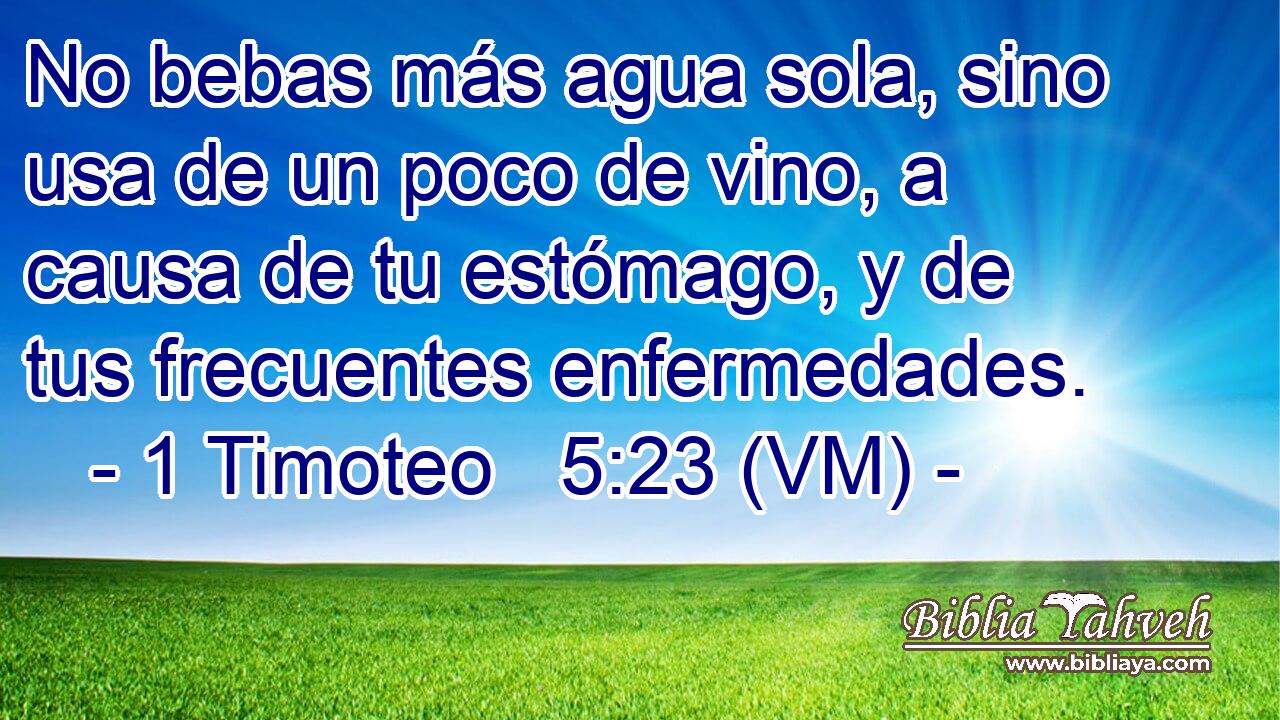  No bebas más agua sola, sino usa de un poco de vino, a causa de tu estómago, y de tus frecuentes enfermedades. 