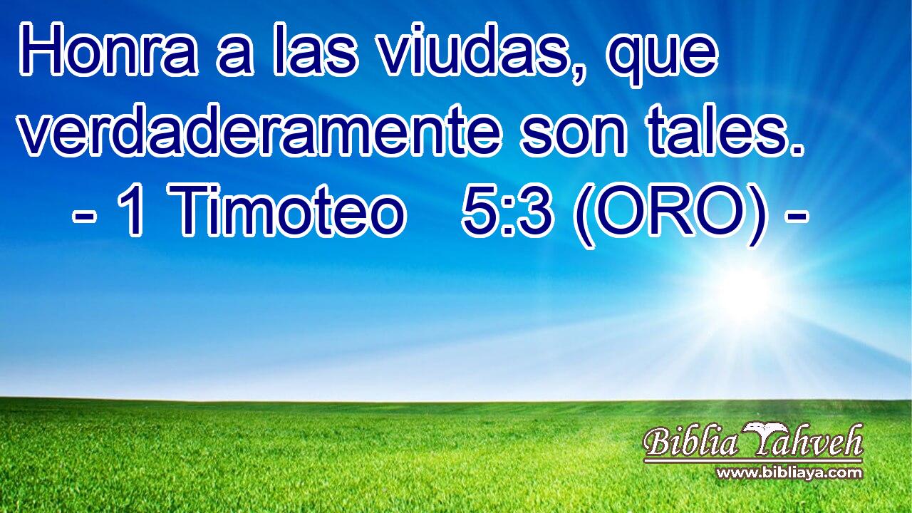  Honra a las viudas, que verdaderamente son tales. 