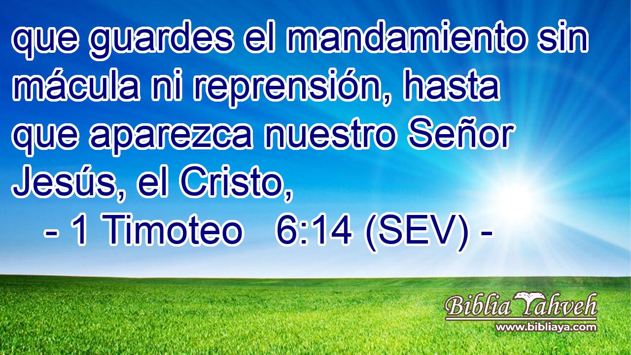 que guardes el mandamiento sin mácula ni reprensión, hasta que aparezca nuestro Señor Jesús, el Cristo,