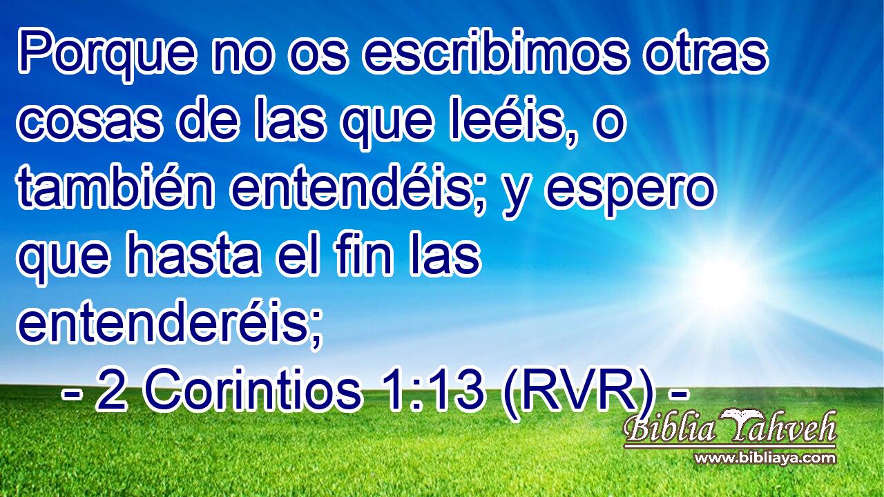 Porque no os escribimos otras cosas de las que leéis, o también entendéis; y espero que hasta el fin las entenderéis;