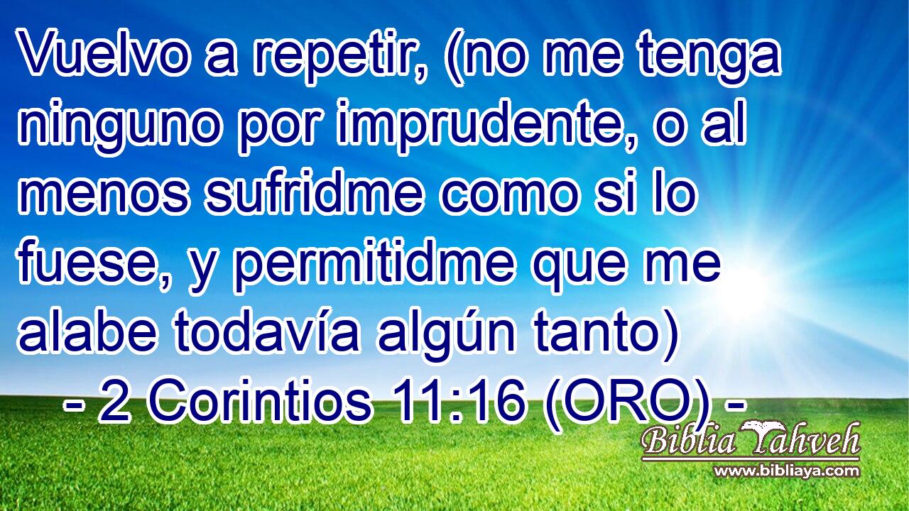  Vuelvo a repetir, (no me tenga ninguno por imprudente, o al menos sufridme como si lo fuese, y permitidme que me alabe todavía algún tanto) 
